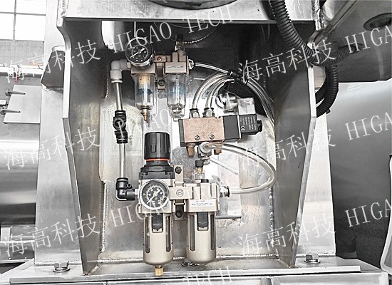 100L ribbon mixer with pneumatic discharge valve